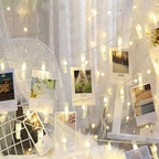 Dopheuor LED Photo Clip Copper String Lights Starry Fairy Warm Yellow Lights Battery Powered for Hang Pictures Cards Bedroom Wall Decorations Christmas Patio Halloween Thanksgiving WeddingParty Decor