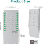 Flexzion Time Card Holder Wall Mount Expandable Time Clock Rack Double Row 20 Slot Rack Card Holder for 7 x 3.46-Inch Timesheets for Attendance Payroll Employee Assignment in Out Timecard Rack, Gray