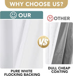 H.VERSAILTEX Pure White Curtains 96 inches Long, 100% Blackout Curtains for Bedroom Thermal Insulated Linen Textured Curtains Living Room Grapes 2 Panel Sets, 52W x 96L - Inch