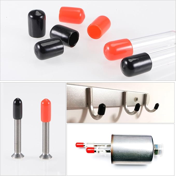 uxcell 4pcs Rubber End Caps 54mm ID Vinyl Round End Cap Cover Screw Thread Protectors Dark Grey, 40mm Height