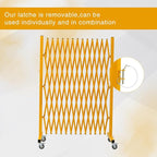 GYMTIME Expandable Barricade, Metal Safety Barrier with Casters, Mobile Folding Security Gate, 11.5 FT, Adjustable Traffic Temporary Fence for Warehouse Shopping Mall