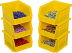 Akro-Mils 30210 AkroBins Plastic Storage Bins, Space-Saving Stackable Bins for Garage, Pantry, Craft Organization, 5" x 4" x 3", Yellow, 6-Pack