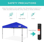 Best Choice Products 10x10ft 1-Person Setup Pop Up Canopy Tent Instant Portable Shelter w/ 1-Button Push, Case, 4 Weight Bags - Resort Blue