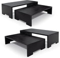 Large Display Riser Wood Risers Cupcake Stand 2 Tier Racks Decorative Rectangular, 2 Set 4 Piece Cologne Perfume Organizer Dessert Stands for Vendors Event Black