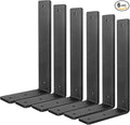 Floating Shelf Bracket 12 Inch, 6 Pack Heavy Duty Shelf Brackets, Black Wall Shelf Bracket for DIY Decorative with Mounting Hardware