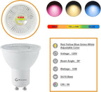 GU10 16-Color RGB Track Lighting Heads (12-Pack GU10) – IR Remote Control Color-Changing Ambient Lights, Perfect for Living Room, Home Parties, Nightclubs and Bars