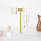 Necklace Holder Bracelet Holder, Gold Acrylic Jewelry Display Stand Crystal T Bar Jewelry Organizer Gift for Women(1-Tier 1pc)