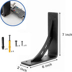 7 inch x 6 inch Heavy Duty Shelf Brackets , Max Load 1100 Lbs ,Premium Alloy Metal Mantel Brackets (Set of 2) Fireplace Mantel Brackets - Countertop Support (7" x 6" )