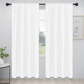 Easy-Going Rod Pocket Blackout Curtains for Bedroom, Room Darkening Window Curtains for Living Room, Thermal Insulated Noise Reduction Solid Window Drapes, 2 Panels(52x84 in, White)