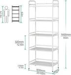 HDANI Storage Shelves,5-Tier Metal Storage Rack with Shelf,Shelf Organizer,Garage Standing Shelving Unit for Laundry,Bathroom,Kitchen,Pantry, Closet,23.6''W X 13.8''D X 63''H,White