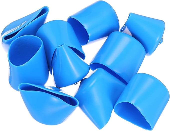 uxcell 10pcs Rubber End Caps 30mm(1 3/16") ID Vinyl Round End Cap Cover Screw Thread Protectors,Light Blue