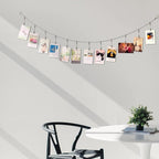 TFu Wall Hanging Photo Display, DIY Picture Photo Frame String with 12 Clips for Hanging Photos Notes and Artworks (Adjustable Alligatory Clip)