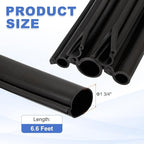 MECCANIXITY 6.6ft Cable Management Sleeve, 1 3/4 Inch ID Flexible Cord Wires Hider Cover Insulation Snap-fit Protector for Substation, High-Voltage Electrical Networks, Black