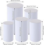 Cake Pedestal Stands for Party 5PCS Dessert Table Display Plinth Pillars White Round Cylinder Pedestal Stands for Wedding Sculpture Display Column Decoration Cube (5PCS-Cylinder-White)