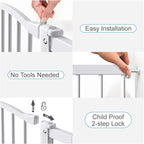 Great Gates Pet Gate - Durable Steel Gate for Stairs - Self-Closing Door & 2-Step Child Proof Lock - Wall-Friendly Dog Gates for Doorways (Fits Most) - 29.5"- 36.5", 34” Tall