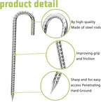Rebar-Stakes-12-Inch, Ground Stakes Heavy Duty U-Hook Galvanized Anti-Rust Tent Stakes Heavy Duty Ground Anchors for Garden Dog Fence Chicken Coop Christmas Decorations Deer Fence 16pcs