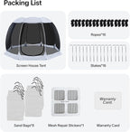 Alvantor Screen House Gazebo, 6-10-15 Person Pop Up Igloo Screened Canopy Tent with Mosquito Netting Sides, Instant UV Resistant Sun Shelter for Garden, Patio, Backyard