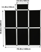 6+1 Panel Trade Show Presentation Board, 82.6" H x 70.8" W Portable Display Panel System, Folding 6 Panels Exhibition Boards Single Sided Tabletop Display 6 Panels,Hook & Loop-Receptive Fabric