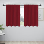 Easy-Going Rod Pocket Blackout Curtains for Bedroom, Room Darkening Window Curtains for Living Room, Thermal Insulated Noise Reduction Solid Window Drapes, 2 Panels(42x36 in, Christmas Red)