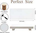 White Bathroom Counter Tray Organizer Small Wooden Risers Pedestal Stand Kitchen Soap Dish Dispenser Holder for Bathroom Counter Decor Farmhouse Wood Bathroom Sink Accessories Modern Vanity Tray