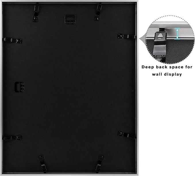 Frametory, 14x18 Metal Picture Frame with Mat for 12x16 Picture & Real Glass, Aluminum Photo Frame Collection (Silver, 1 Pack)