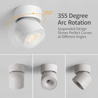 Aisilan LED White Adjustable 360° Pivoting Ceiling Spot Light Indoor, CRI 97, 7W 3000K Warm White Aluminum Directional Spotlight Lamp for Picture Painting Living Room Lighting