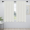Easy-Going Rod Pocket Blackout Curtains for Bedroom, Room Darkening Window Curtains for Living Room, Thermal Insulated Noise Reduction Solid Window Drapes, 2 Panels(52x63 in, Ivory)