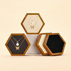 Solid Wood Hexagon Necklace Holder Stand Retail Hanging Jewelry Necklace Stand Display for Vendors(Grey)