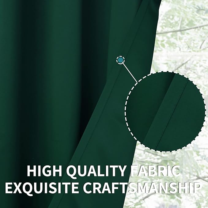 BGment Blackout Curtains for Bedroom - Grommet Thermal Insulated Room Darkening Drapes for Living Room, Set of 2 Panels (38 x 84 Inch, Emerald Green)