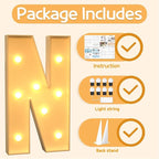 Marquee Letters 3 Feet Tall Large Light Up Letters N Happy Birthday Decorations Marry Me Engagement Party Decor Yellow Light Birthday Decorations Balloon Arch Kit Foam Sign N