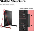 Metal Pegboard Shelf - Peg Board Display Wall Mount with 24 Hooks, 12.5x32.8 In Portable Garage Desktop Pegboard Organizer Retail Display Rack For Jewelry Hair Accessories, Mobile Phone Shop/Black