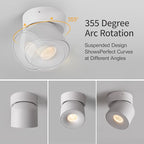 Aisilan Dimmable Ceiling Spotlight, Modern LED Wired Spotlight Indoor,15W Spot Light 350° Directional Lighting, Wall Spot Lights for Picture Panting Living Room Bedroom, 3000K CRI 97, White
