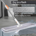 32-Inch Microfiber Flat Mop for Floor Cleaning - Commercial Wide Mop with 360° Rotation, Stainless Steel Handle & 4 Reusable Washable Pads - for Hardwood, Laminate, Tile, Dust and Wet Mopping