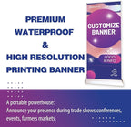 BillyPrint Custom Premium Retractable Banners 33x81in with Wide Base Stand & Padded Travel Bag, Customizable Roll Up Banner - Fast Delivery - 1 unit