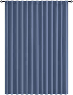 Hiasan Patio Sliding Room Divider Door Curtains - Extra Wide Privacy Room Thermal Insulated Blackout Curtain with Back Tab & Rod Pocket for Bedroom Partition(100 x 108 Inches, Dusty Blue)