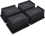Bed Risers 4 Inch Heavy Duty,Oversized Couch Risers, Extra Wide Furniture Risers for Sofa Table Desk Headboard Chair Lifting,Rectangle Risering Blocks Support 6000 lbs(4 Pack Black)