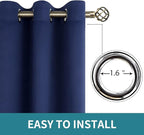 BGment Blackout Curtains for Bedroom - Grommet Thermal Insulated Room Darkening Curtains for Living Room, Set of 2 Panels (70 x 84 Inch, Navy Blue)