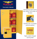 Eagle American Made 16 Gallon F﻿lammable Liquid Storage Cabinet, Self-Close Space Saver Fireproof Cabinet for Schools, Garages, Manufacturing Facilities, 23" x 18" x 44", 1905X