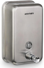 Commercial Soap Dispenser Wall Mount, Brushed Stianless Steel Finish Manual Liquid Soap Dispenser - 37oz (1100ml) Model AD1003