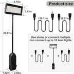 Trade Show Lights LED Display and Exhibit Arm Lighting, Connectable Tradeshow Lights Included Clamps, Mounting Brackets, Power Cables, Connect Cables (2pcs Black) (Black)