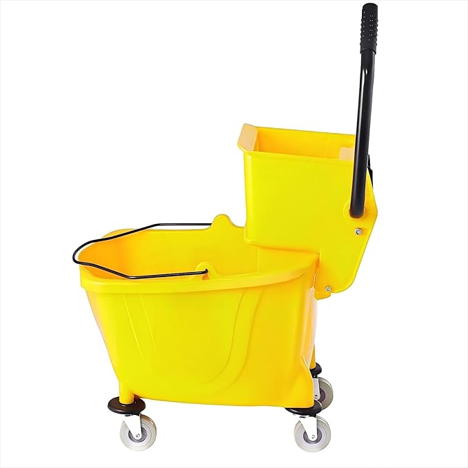 33 Commercial Mop Bucket with Side Press Wringer, Yellow