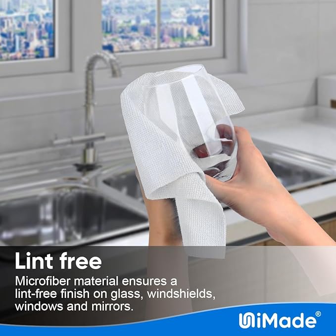 Microfiber Cleaning Cloth, 10 Pack Reusable Microfiber Towels for Cars Lint Free Cleaning Shop Towel Rags for Home Kitchen Automotive Bar Mechanic Restaurant Garage, 11.5"x 11.5", White