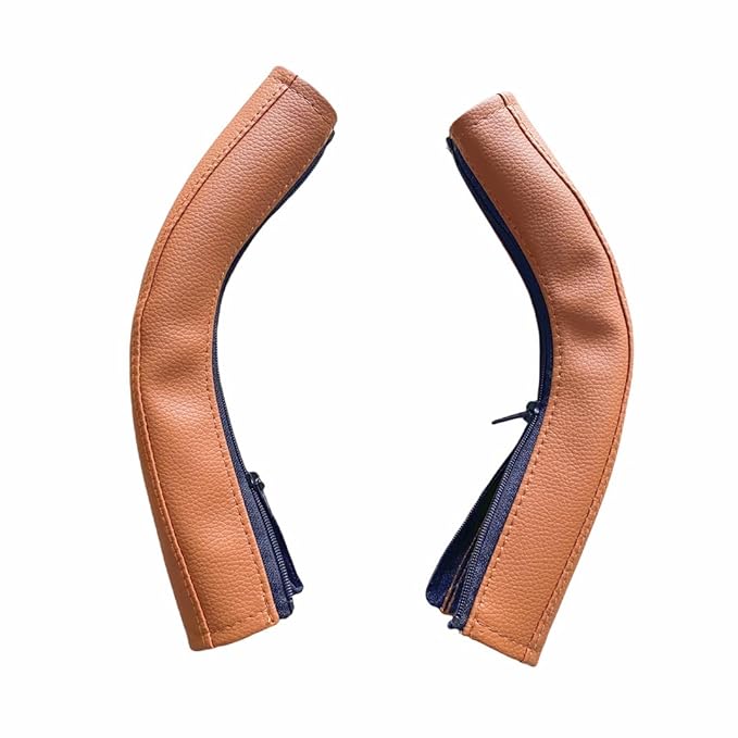 Baby Stroller Handle Protect Cover Compatible for Uppababy Vista V1 V2 Stroller, Armrest Bar Sleeve Case, Stroller Accessories, One Pair (Brown)