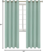 BGment Blackout Curtains - Grommet Thermal Insulated Room Darkening Bedroom and Living Room Curtains, Set of 2 Panels (52 x 84 Inch, Frosty Green)