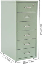 Vertical File Cabinet with 6 Drawer, Metal File Cabinet with Lock Filing Storage with Mobile Casters for A4 Legal/Letter Size Narrow