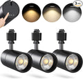 VANoopee 3-Color in 1 20W H Track Lighting Heads Dimmable Flicker Free Bright LED Track Lighting Fixtures for Accent Retail Kitchen Artwork, Linear Track Light H Type - CRI90+ 36° Black - 3 Pack