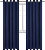 BGment Blackout Curtains for Bedroom - Grommet Thermal Insulated Room Darkening Curtains for Living Room, Set of 2 Panels (70 x 84 Inch, Navy Blue)