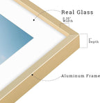 Frametory, 13x19 Metal Picture Frame with Mat for 11x17 Picture & Real Glass, Aluminum Photo Frame Collection (Gold, 2 Pack)