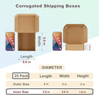MEBRUDY 6x6x2 Inches Shipping Boxes Pack of 25, Small Corrugated Cardboard Box for Mailing Packing Literature Mailer