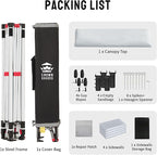 CROWN SHADES 10X10 Comercial Instant Canopy Pop Up Tent with Center Lock, 300D Fabric, 4 Sidewalls, Sto'N Go Bag, White